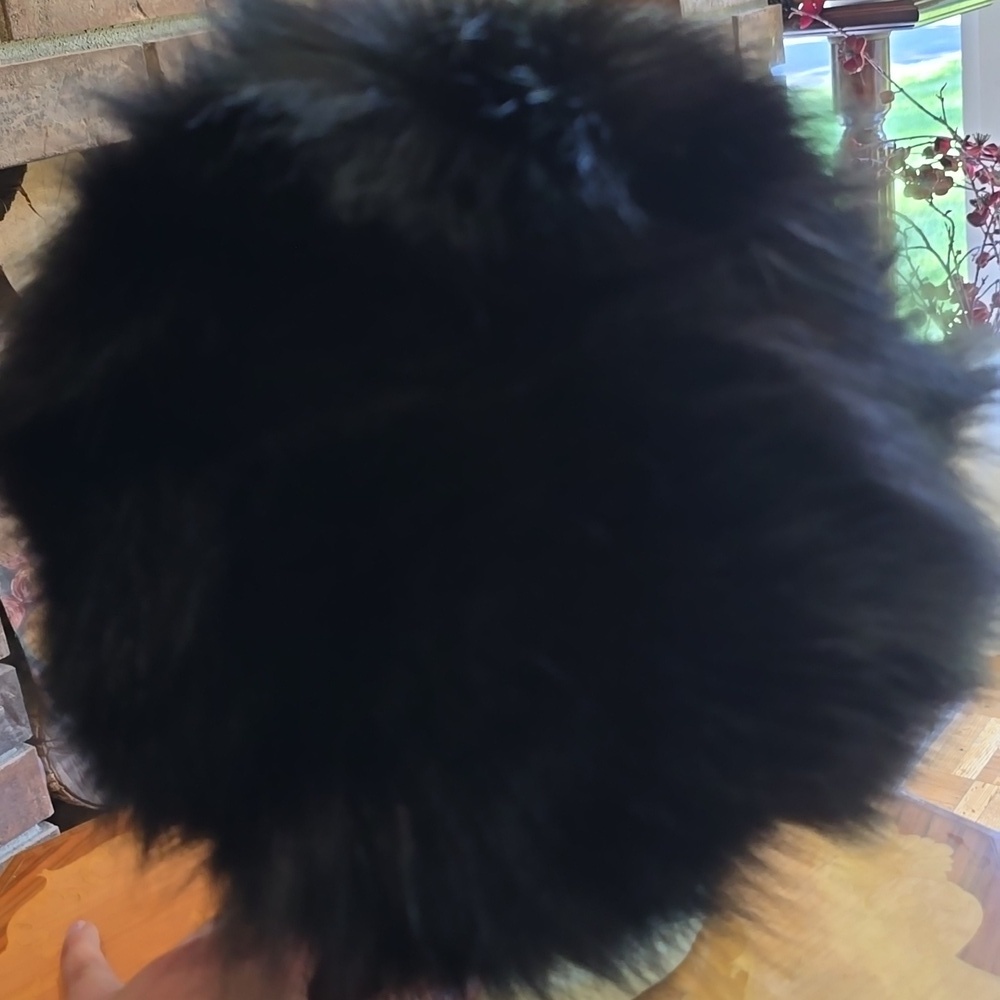 Vintage Black Mink Fur Hat / Toque, Quilted / Lined - Picture 4 of 5